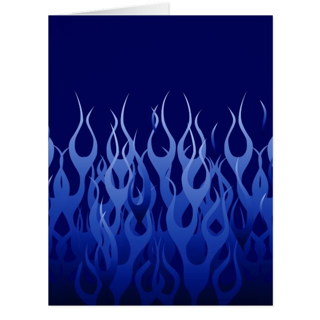 Cool Blue on Blue Racing Flames Cards (Front)
