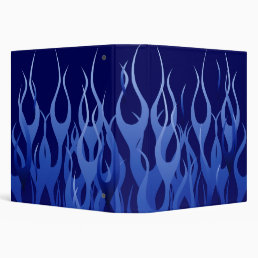 Cool Blue on Blue Racing Flames decorative 3 Ring Binder