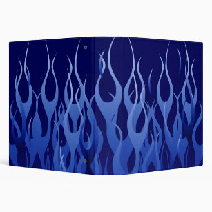 Cool Blue on Blue Racing Flames decorative 3 Ring Binder