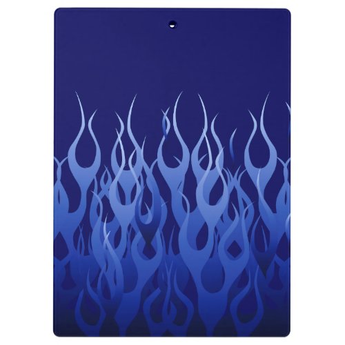 Cool Blue on Blue Racing Flames decorative Clipboard