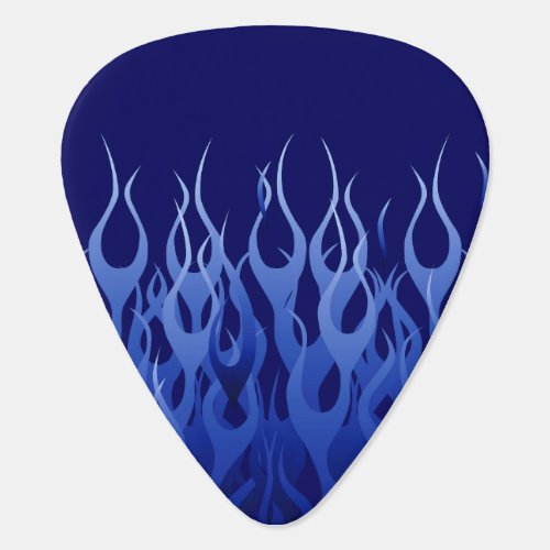 Cool Blue on Blue Racing Flames decorative Guitar Pick