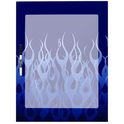 Cool Blue on Blue Racing Flames Dry_Erase Board