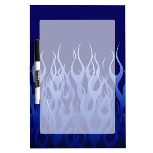 Cool Blue on Blue Racing Flames Dry_Erase Board