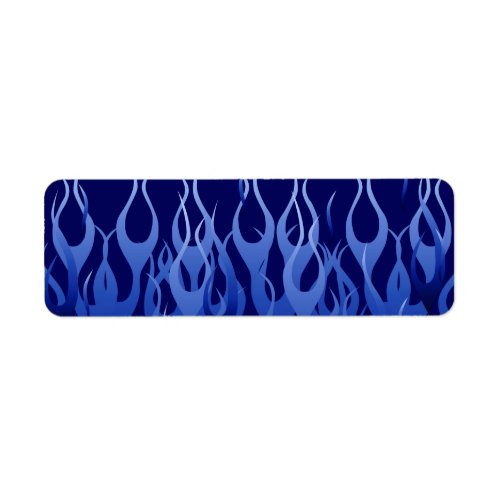 Cool Blue on Blue Racing Flames Label