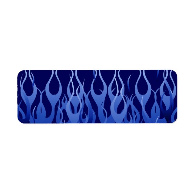 Cool Blue on Blue Racing Flames Label (Front)