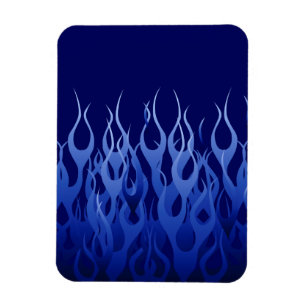 Cool Blue on Blue Racing Flames Magnet