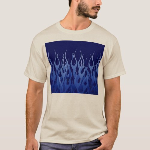 Cool Blue on Blue Racing Flames T_Shirt