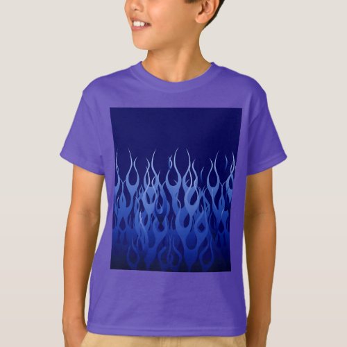 Cool Blue on Blue Racing Flames T_Shirt