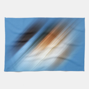 COOL Blue Orange Yellow Red Black Stripes Kitchen Towel