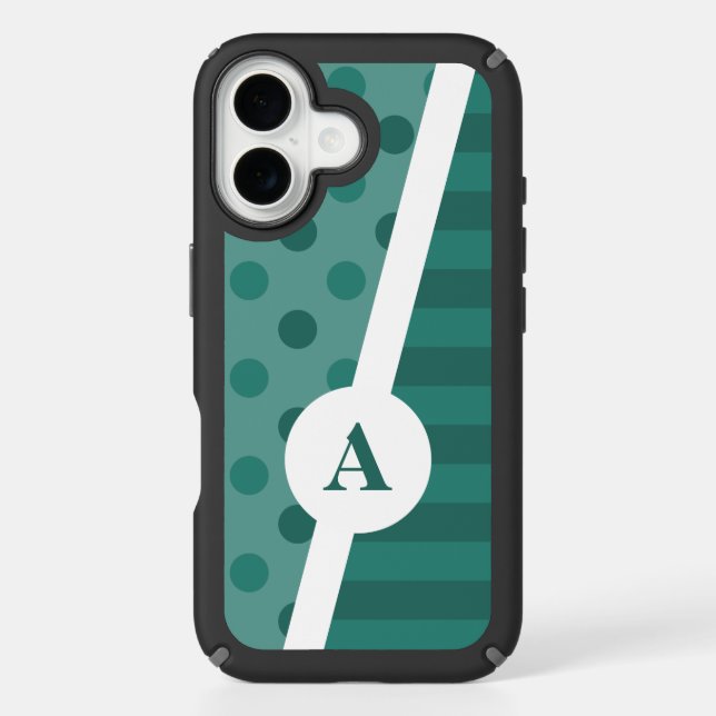 Cool Blue Polka Dot and Stripe Pattern Speck iPhone Case (Front)