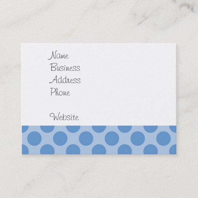 Cool Blue Polka Dots Pattern on Blue Cute Gifts Business Card (Front)