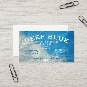 Cool Blue Pool Service Business Card by cshphotos at Zazzle