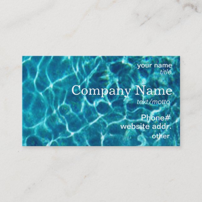 Cool Blue Pool Water Business Card (Front)