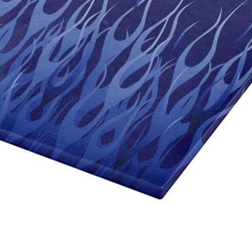 Cool Blue Racing Flames Cutting Board