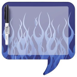 Cool Blue Racing Flames Dry-Erase Board