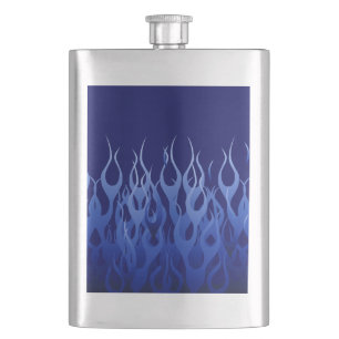 Cool Blue Racing Flames Flask