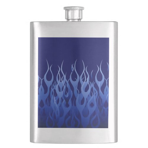 Cool Blue Racing Flames Flask