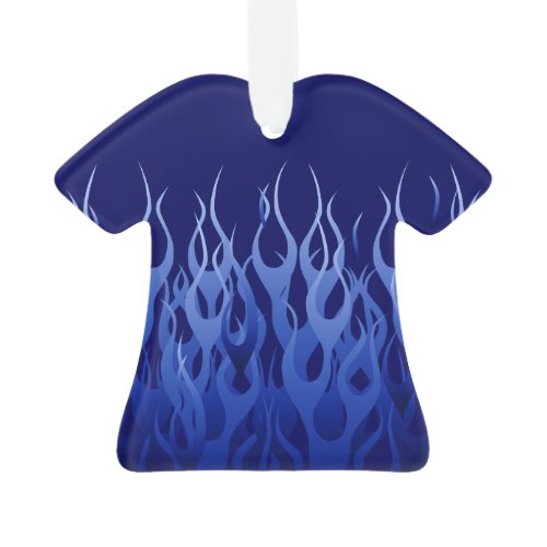 Cool Blue Racing Flames Ornament