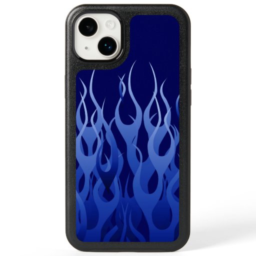 Cool Blue Racing Flames OtterBox iPhone 14 Plus Case