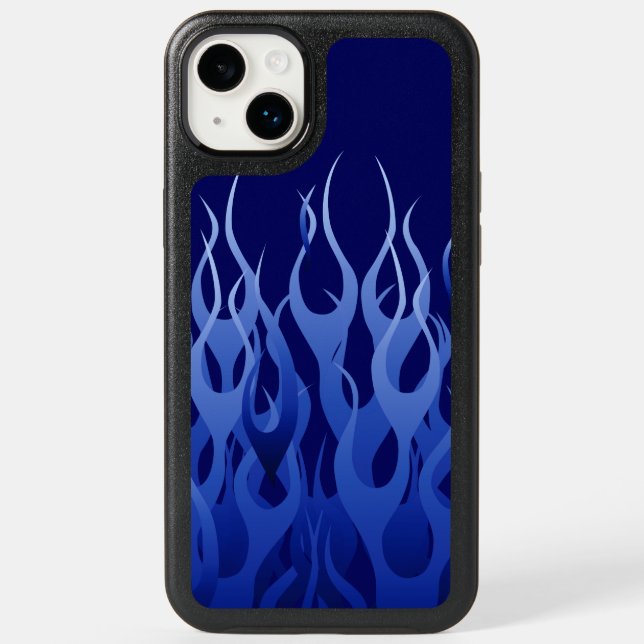 Cool Blue Racing Flames Otterbox iPhone Case (Back)