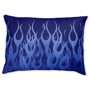 Cool Blue Racing Flames Pet Bed