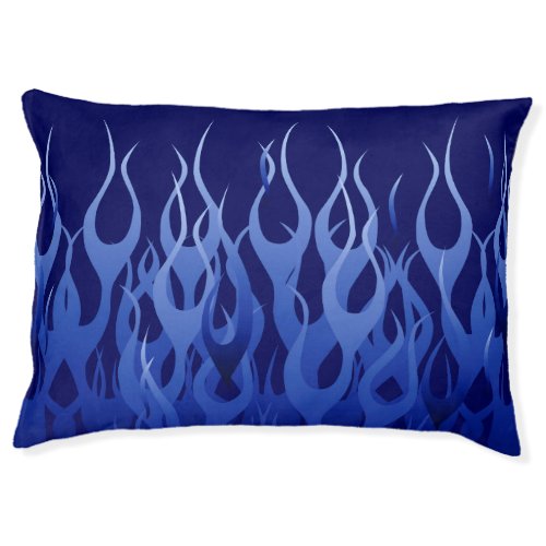 Cool Blue Racing Flames Pet Bed