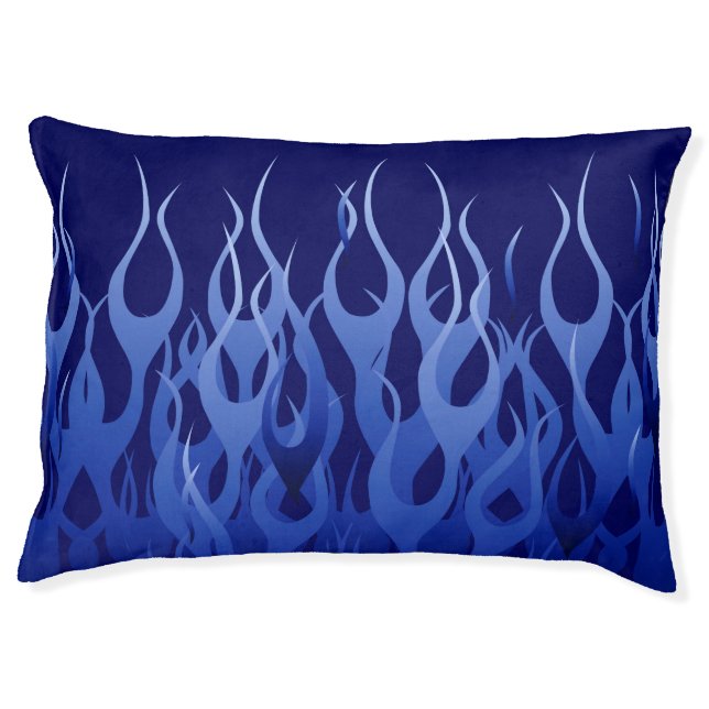 Cool Blue Racing Flames Pet Bed (Front)