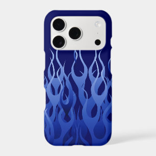 Cool Blue Racing Flames Pin Stripes iPhone 17 Pro Case