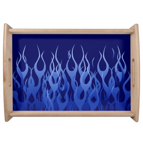 Cool Blue Racing Flames Serving Tray