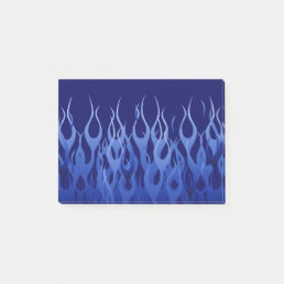 Cool Blue Racing Flames Style Post-it Notes
