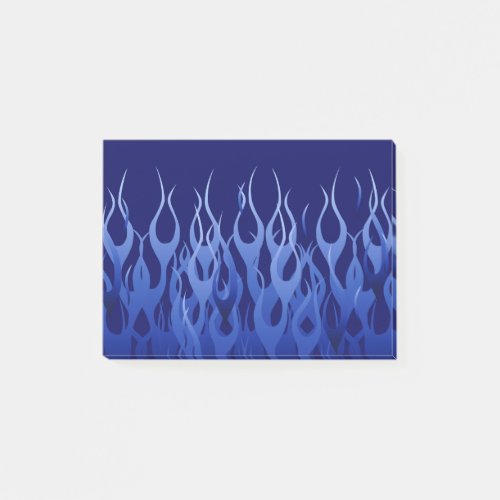 Cool Blue Racing Flames Style Post_it Notes