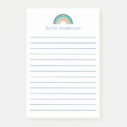Cool Blue Rainbow Personalized Lined Post-it Notes
