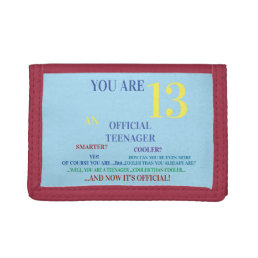 Cool Blue Red Yellow Blue Official Teenager Boy Trifold Wallet
