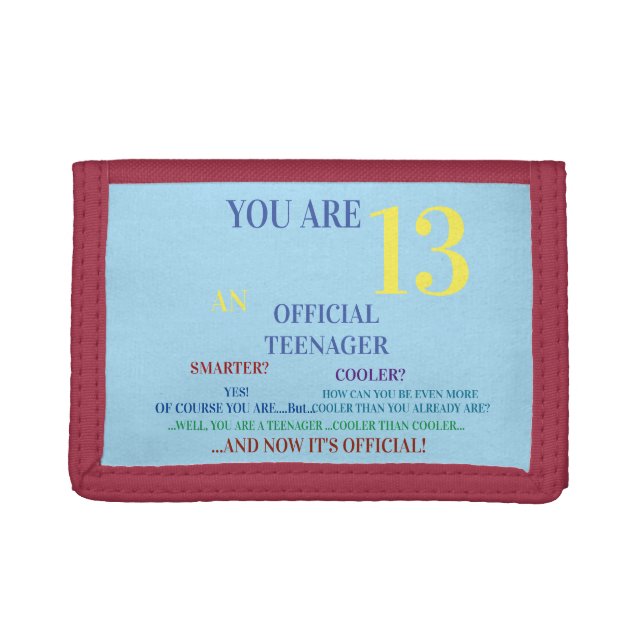 Cool Blue Red Yellow Blue Official Teenager Boy Trifold Wallet (Front)