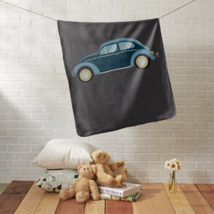 cool blue retro car with scuffs baby blanket