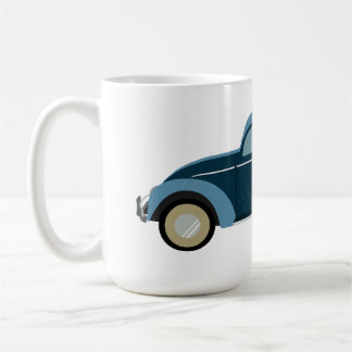 cool blue retro car with scuffs coffee mug