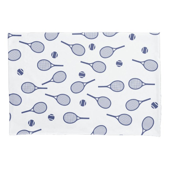 Cool Blue Retro Racquets Pattern Tennis Player   Pillow Case (Front)