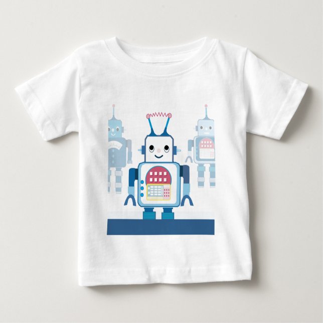 Cool Blue Robot Gifts Novelties Baby T-Shirt (Front)
