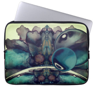 Cool Blue Scifi Other World Landscape Abstract Laptop Sleeve