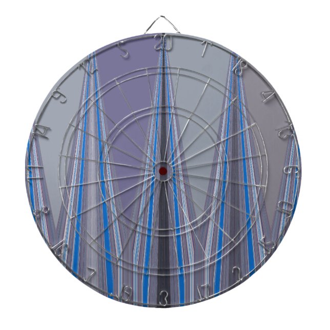 Cool Blue Seamless Design Dartboard With Darts (Front)