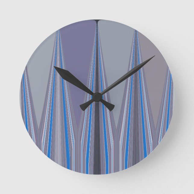 Cool Blue Seamless Design Round Clock (Front)