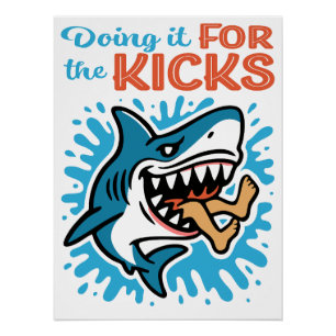 Cool Blue Shark for Kicks Poster
