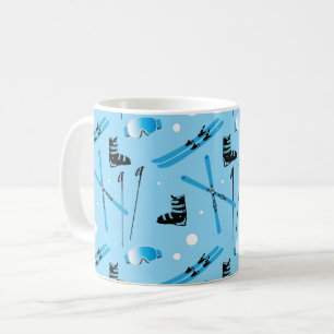 Cool Blue Skiing Coffee Mug