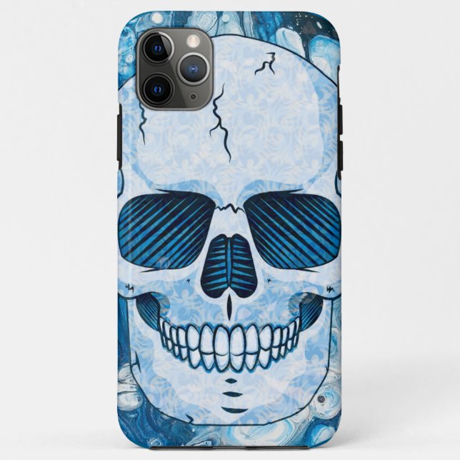 Cool Blue Skull Case-Mate iPhone Case (Back)