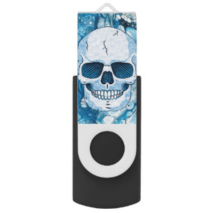 Cool Blue Skull Flash Drive