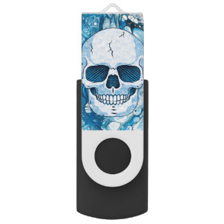 Cool Blue Skull Flash Drive