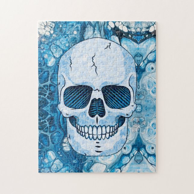 Cool Blue Skull Jigsaw Puzzle (Vertical)
