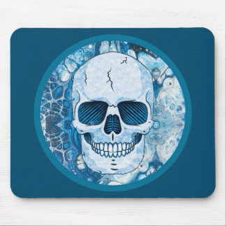 Cool Blue Skull Mouse Pad