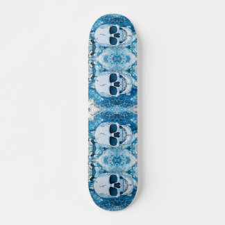 Cool Blue Skull Skateboard