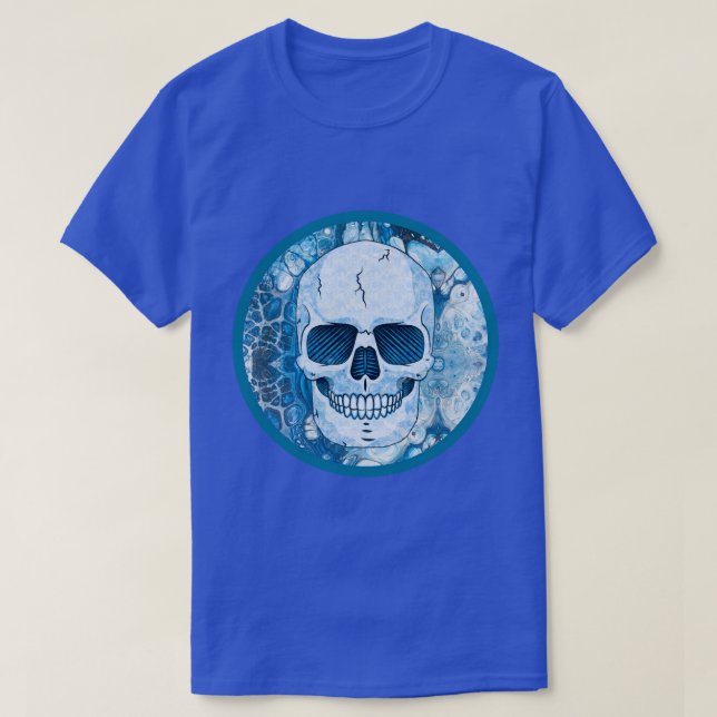 Cool Blue Skull T-Shirt (Design Front)